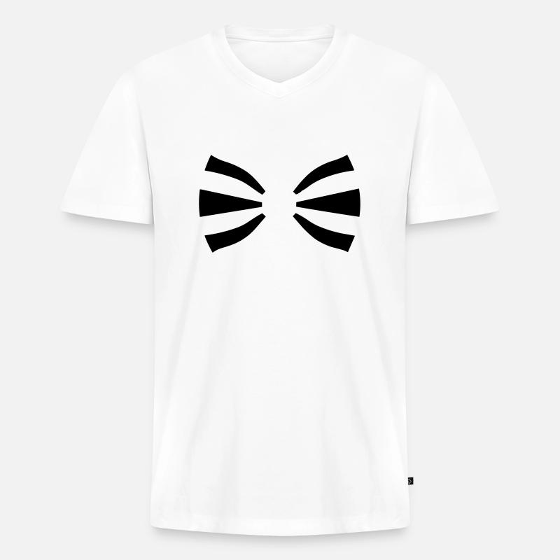 Binden - Männer Premium Bio T-Shirt mit V-Ausschnitt - Weiß