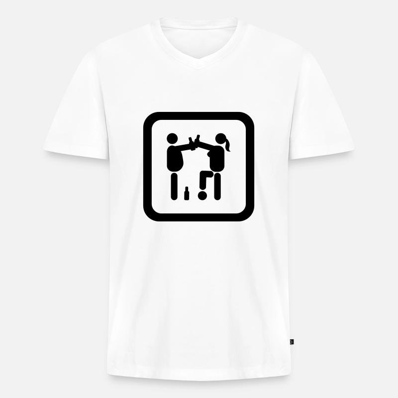 Flunkyball #1 - Männer Premium Bio T-Shirt mit V-Ausschnitt - Weiß