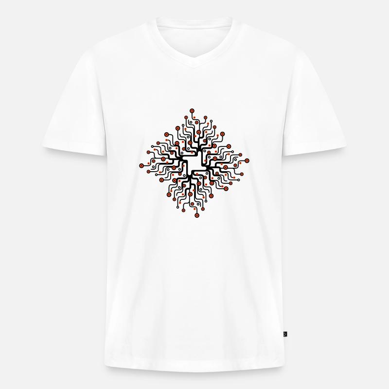 Netzwerk_2f - Männer Premium Bio T-Shirt mit V-Ausschnitt - Weiß