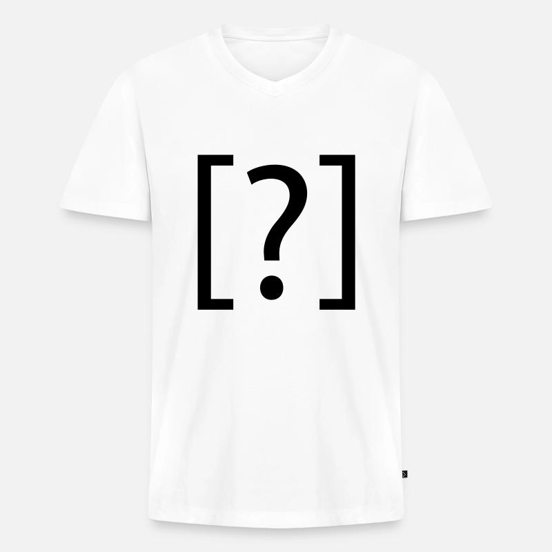fragezeichen ? - Männer Premium Bio T-Shirt mit V-Ausschnitt - Weiß