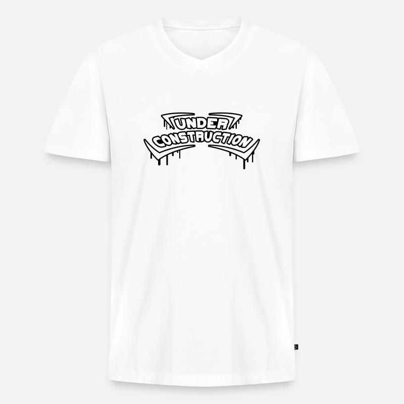 Under Construction - Männer Premium Bio T-Shirt mit V-Ausschnitt - Weiß