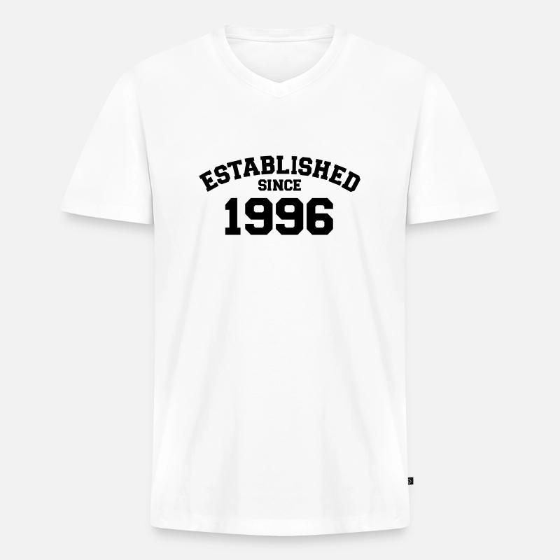 1996 - Männer Premium Bio T-Shirt mit V-Ausschnitt - Weiß