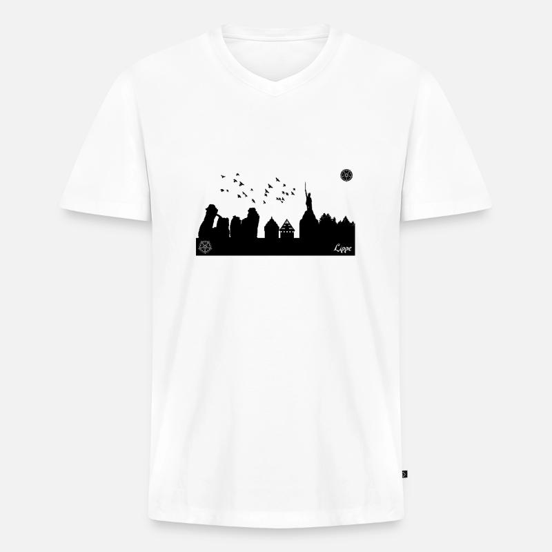 Lipperland #1s - Männer Premium Bio T-Shirt mit V-Ausschnitt - Weiß