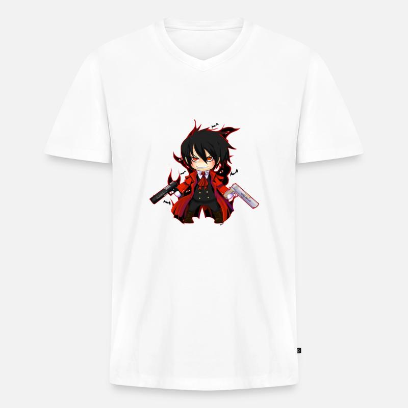 hellsing - Männer Premium Bio T-Shirt mit V-Ausschnitt - Weiß