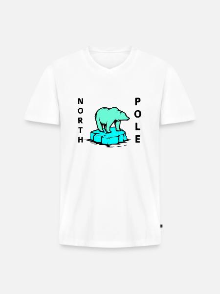 eisbär north pole - Männer Premium Bio T-Shirt mit V-Ausschnitt - Weiß