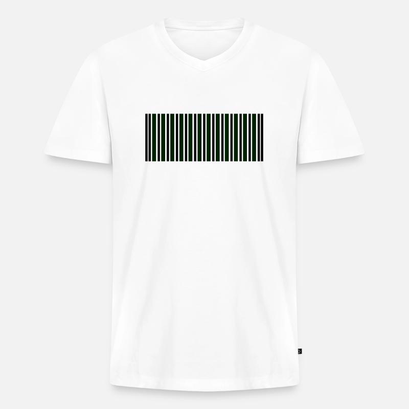 barcode - Männer Premium Bio T-Shirt mit V-Ausschnitt - Weiß