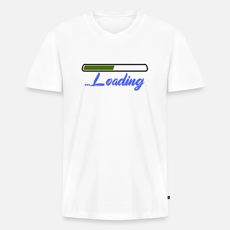 loading - Männer Premium Bio T-Shirt mit V-Ausschnitt - Weiß