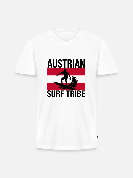 Austrian Surf Tribe Surf Shirt - Men's Premium Organic T-shirt with V-neck - white