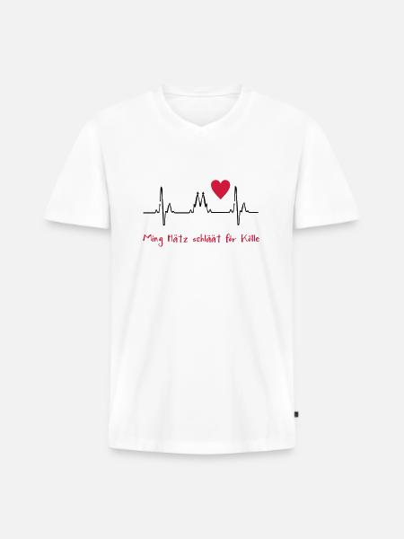2541614 10819764 Koeln - Männer Premium Bio T-Shirt mit V-Ausschnitt - Weiß