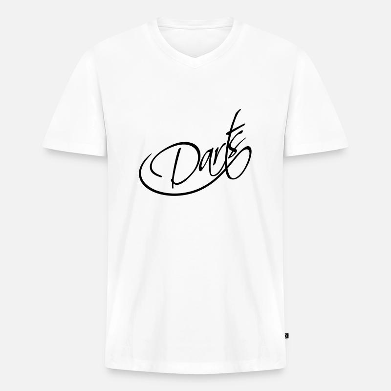 Darts Logo Design - Männer Premium Bio T-Shirt mit V-Ausschnitt - Weiß