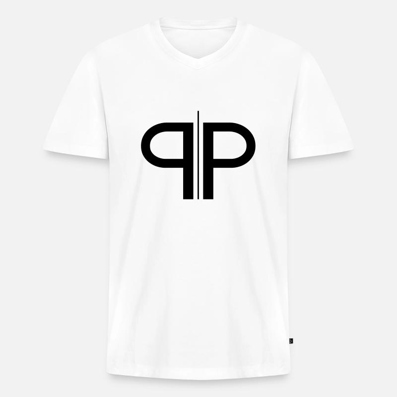 PP - Männer Premium Bio T-Shirt mit V-Ausschnitt - Weiß