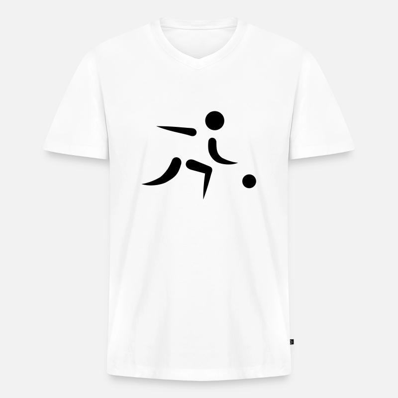 Bowling - Männer Premium Bio T-Shirt mit V-Ausschnitt - Weiß