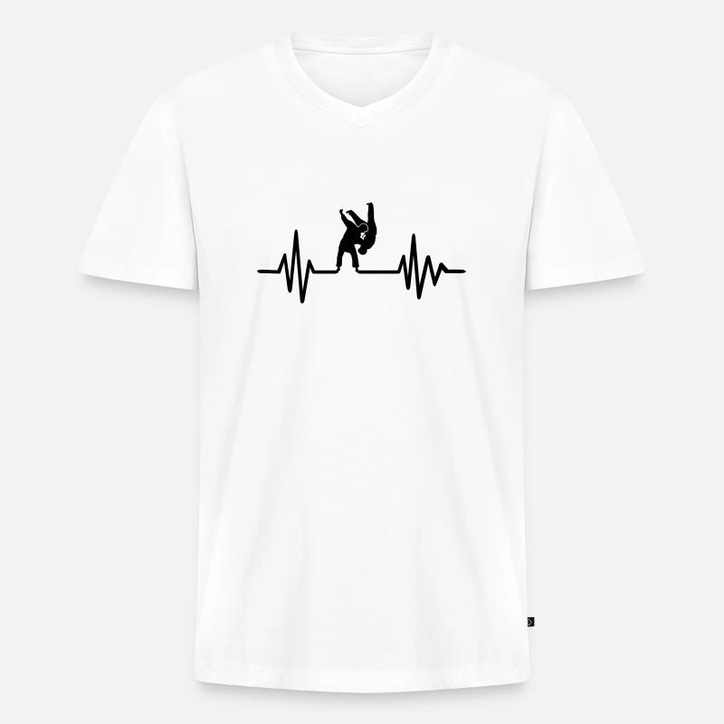 Judo - Männer Premium Bio T-Shirt mit V-Ausschnitt - Weiß