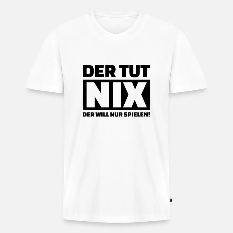 Der tut nix - Männer Premium Bio T-Shirt mit V-Ausschnitt - Weiß