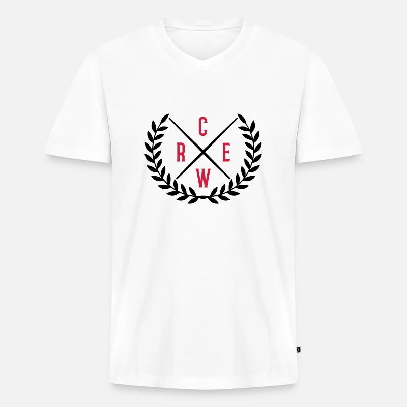 crew kranz - Männer Premium Bio T-Shirt mit V-Ausschnitt - Weiß