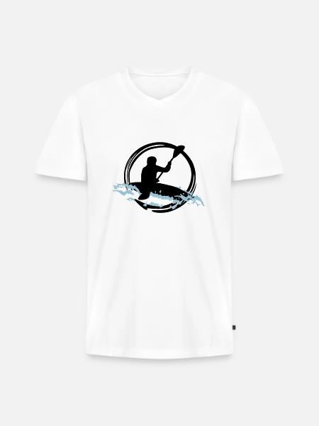whitewater kayaking - Men's Premium Organic T-shirt with V-neck - white