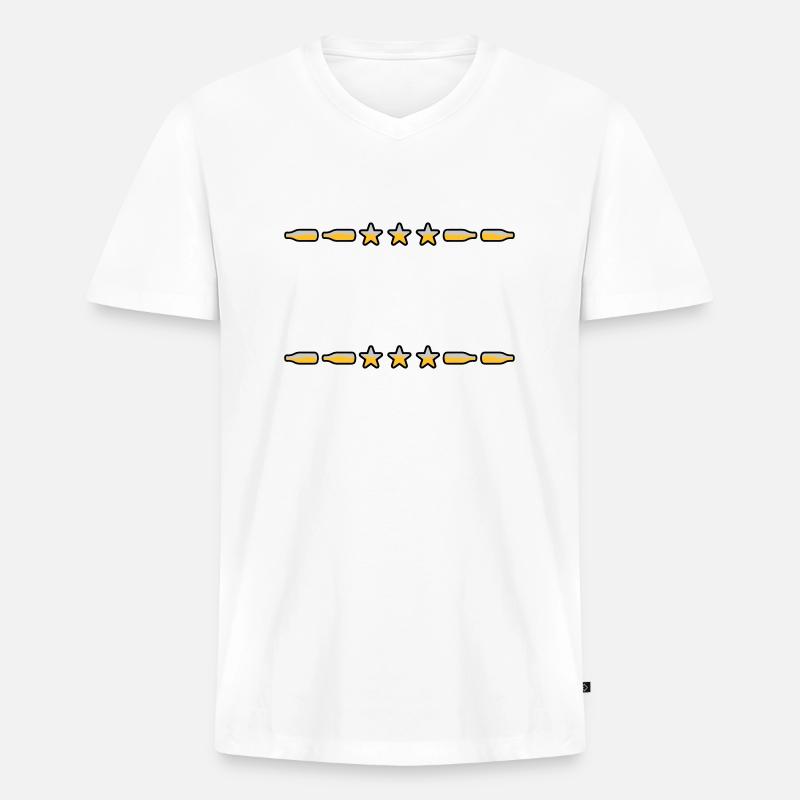 Text Rahmen Bierflaschen - Männer Premium Bio T-Shirt mit V-Ausschnitt - Weiß