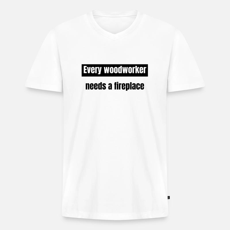 carpenter quotes tshirts fun - Männer Premium Bio T-Shirt mit V-Ausschnitt - Weiß