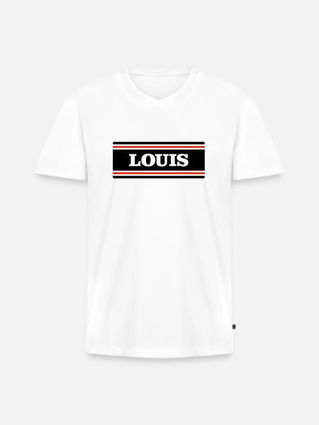 LOUIS - T-shirt encolure en V Premium bio Homme - blanc