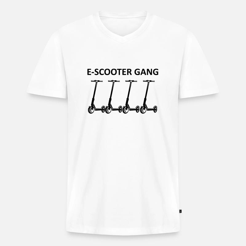 E-Scooter E-Roller Scooter - Männer Premium Bio T-Shirt mit V-Ausschnitt - Weiß