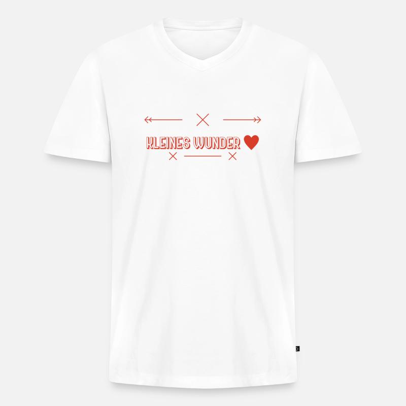 Babysprüche Geschenkidee - Männer Premium Bio T-Shirt mit V-Ausschnitt - Weiß