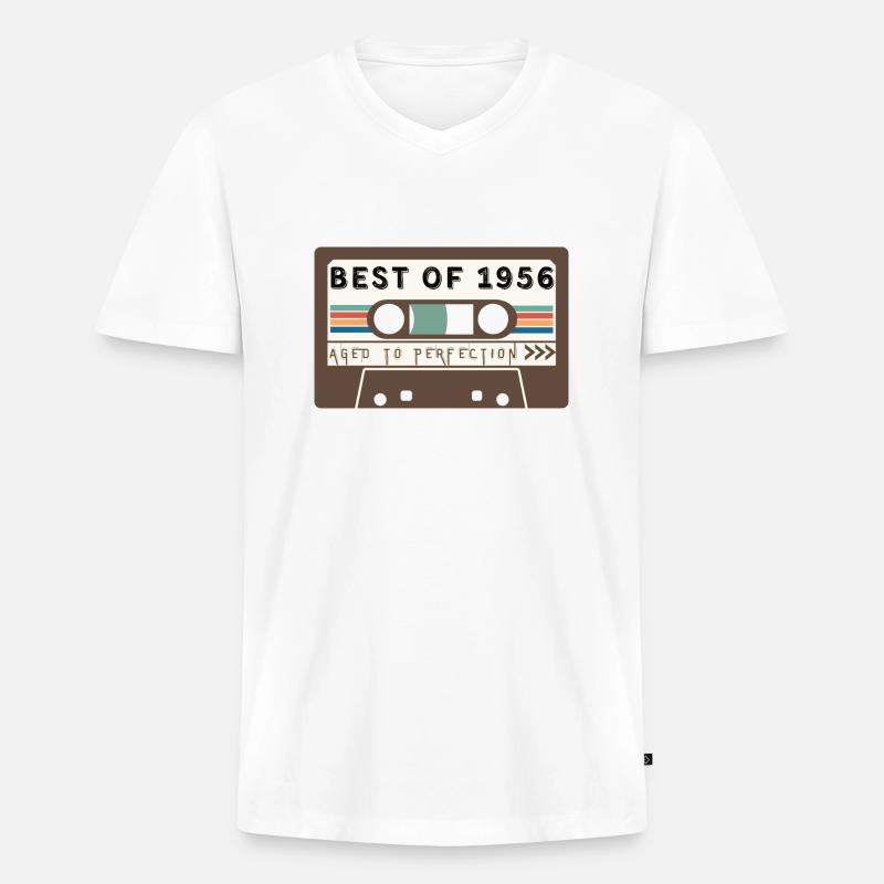 Das Beste von 1956 - Männer Premium Bio T-Shirt mit V-Ausschnitt - Weiß