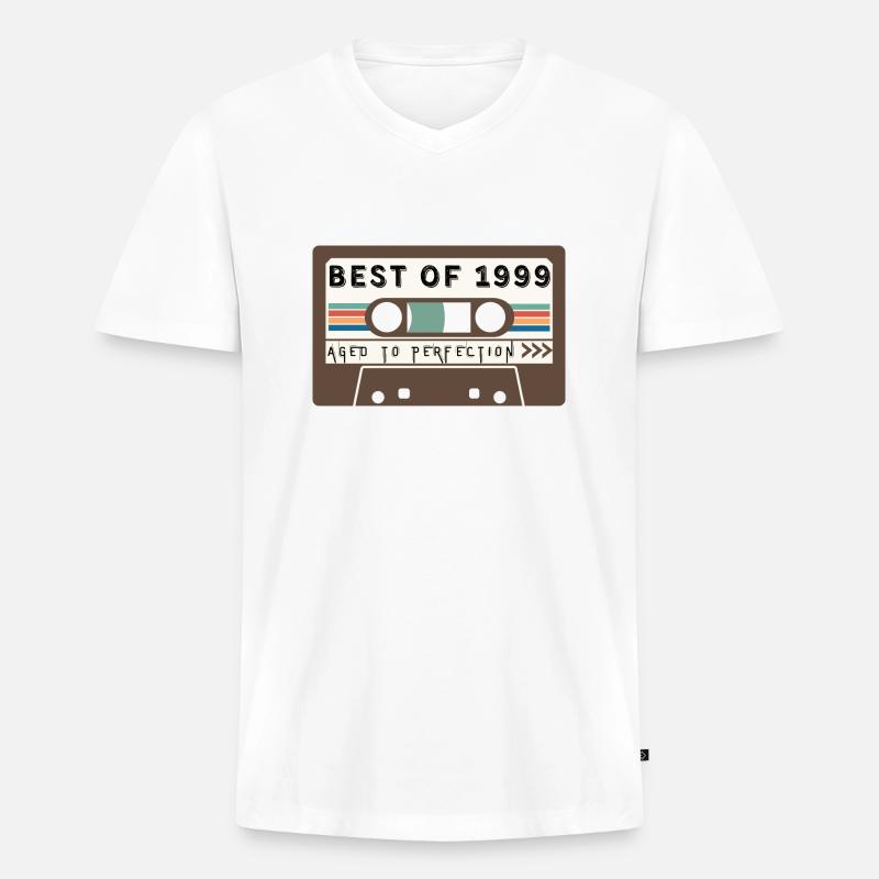 Das Beste von 1999 - Männer Premium Bio T-Shirt mit V-Ausschnitt - Weiß