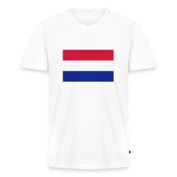 Niederlande - Männer Premium Bio T-Shirt mit V-Ausschnitt - Weiß - Vorne - Nico (187cm)