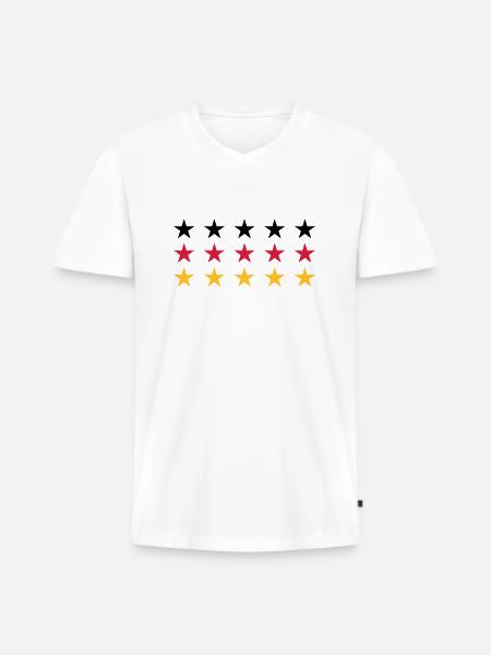German Flag Stars Design - Men's Premium Organic T-shirt with V-neck - white