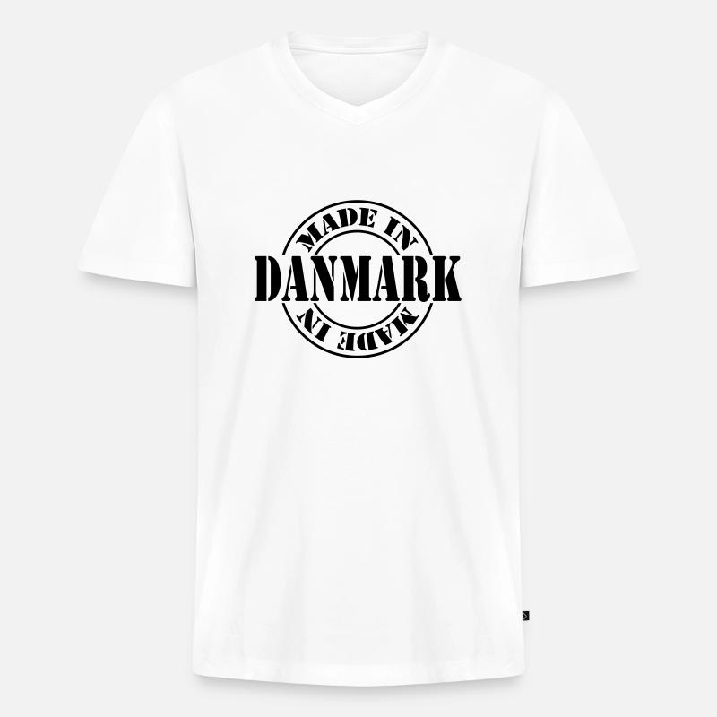 made in danmark m1k2 - Männer Premium Bio T-Shirt mit V-Ausschnitt - Weiß