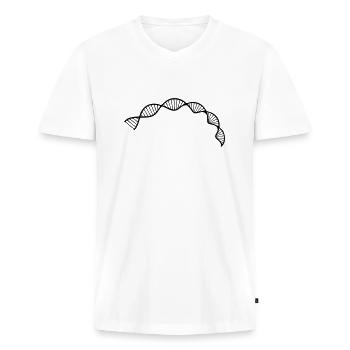DNA double helix structure cell sequence - Men's Premium Organic T-shirt with V-neck - white - Front - Nico (187cm)