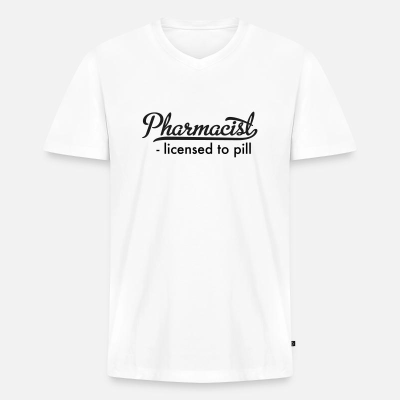 Apotheker - Männer Premium Bio T-Shirt mit V-Ausschnitt - Weiß