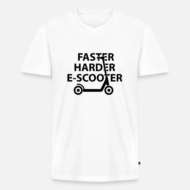 E-Scooter E-Roller Scooter - Männer Premium Bio T-Shirt mit V-Ausschnitt - Weiß