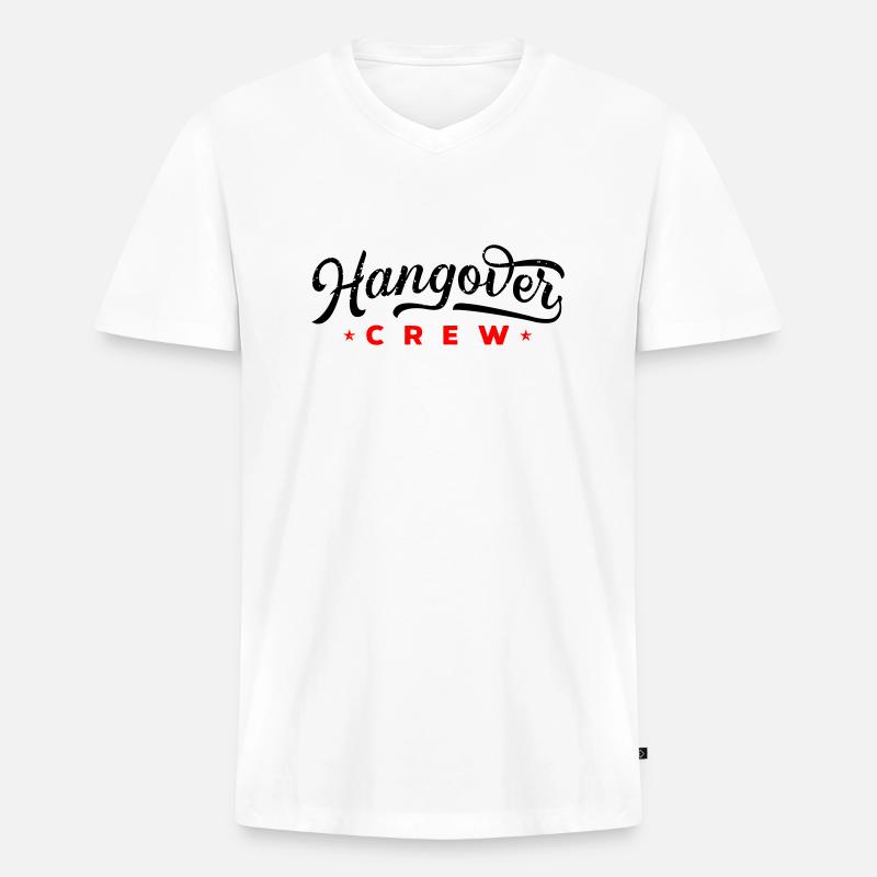 hangover crew - Männer Premium Bio T-Shirt mit V-Ausschnitt - Weiß