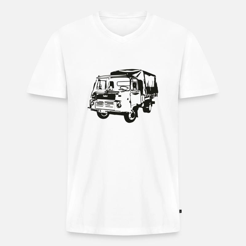Robur Pritsche LO LD IFA - Männer Premium Bio T-Shirt mit V-Ausschnitt - Weiß