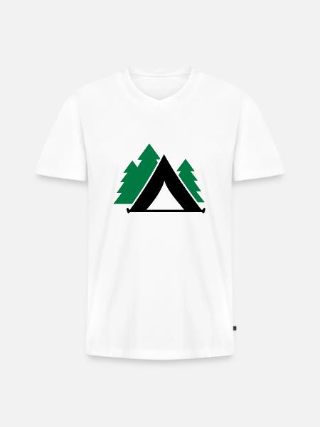 Tente - T-shirt encolure en V Premium bio Homme - blanc