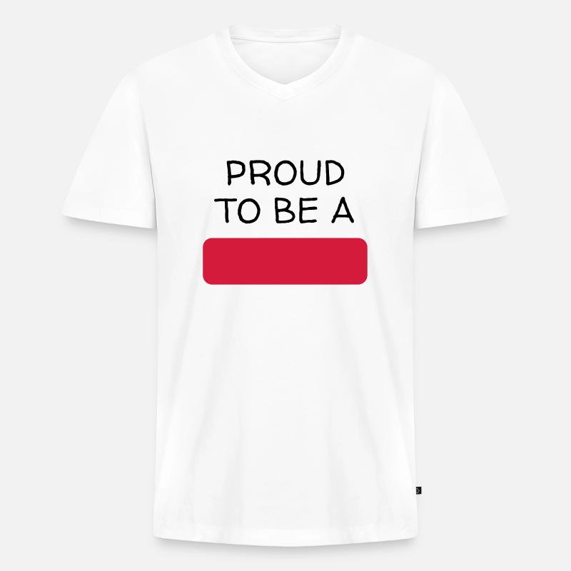 Anpassen / Anpassung / fertigen / Customize it - Männer Premium Bio T-Shirt mit V-Ausschnitt - Weiß
