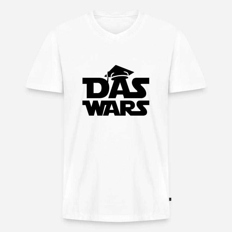 abi das wars - Männer Premium Bio T-Shirt mit V-Ausschnitt - Weiß