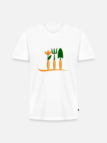 Ich liebe den Garten! - Männer Premium Bio T-Shirt mit V-Ausschnitt - Weiß