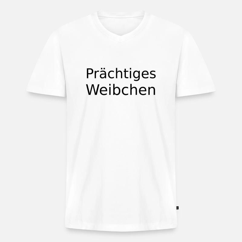 Prächtiges Weibchen - Männer Premium Bio T-Shirt mit V-Ausschnitt - Weiß
