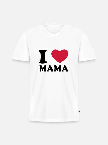 I Love Mama - Männer Premium Bio T-Shirt mit V-Ausschnitt - Weiß