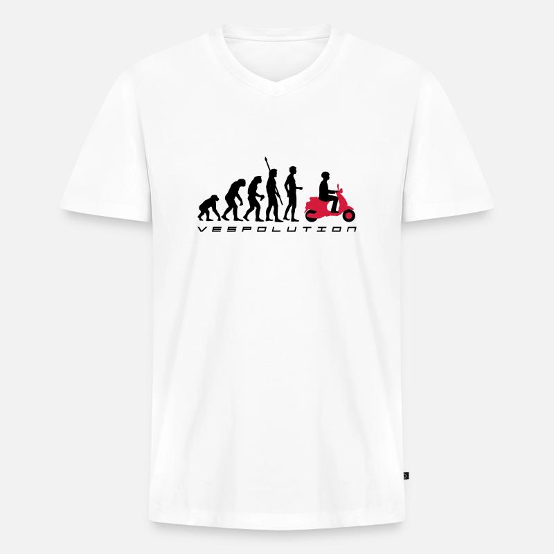 vespolution evolution__b_2c - Männer Premium Bio T-Shirt mit V-Ausschnitt - Weiß