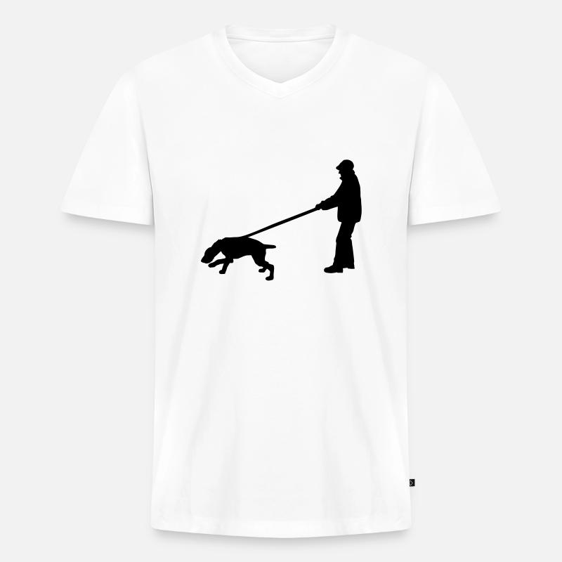 mantrailer_2_cb - Männer Premium Bio T-Shirt mit V-Ausschnitt - Weiß