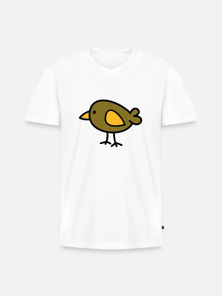 Vogel - Männer Premium Bio T-Shirt mit V-Ausschnitt - Weiß
