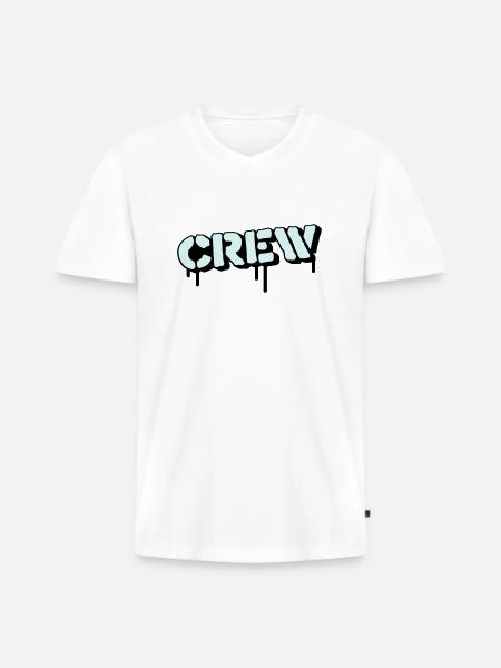 crew - Männer Premium Bio T-Shirt mit V-Ausschnitt - Weiß
