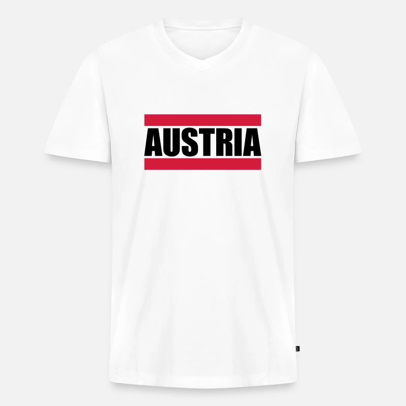Cool Austria Design - Männer Premium Bio T-Shirt mit V-Ausschnitt - Weiß
