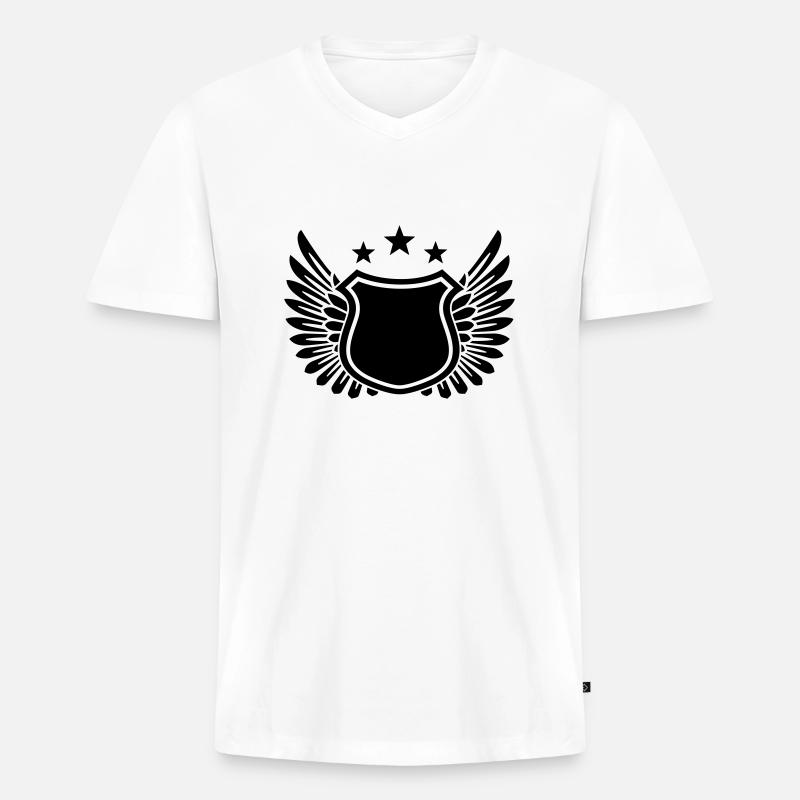 wappen - Männer Premium Bio T-Shirt mit V-Ausschnitt - Weiß