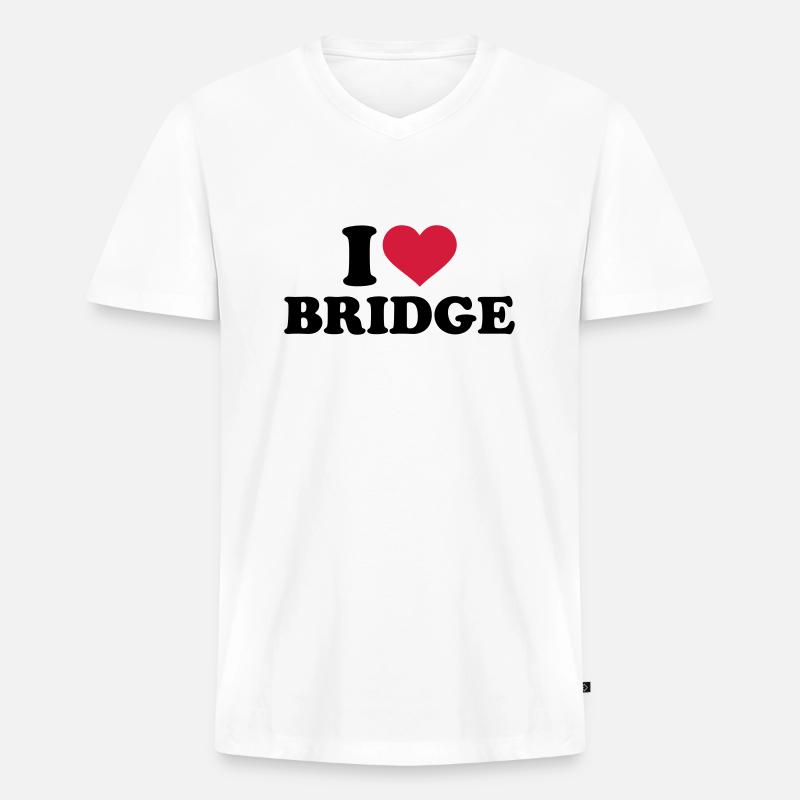 Bridge - Männer Premium Bio T-Shirt mit V-Ausschnitt - Weiß