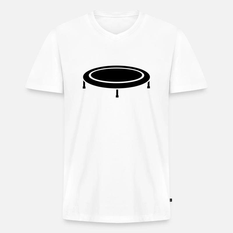 Trampolin - Männer Premium Bio T-Shirt mit V-Ausschnitt - Weiß