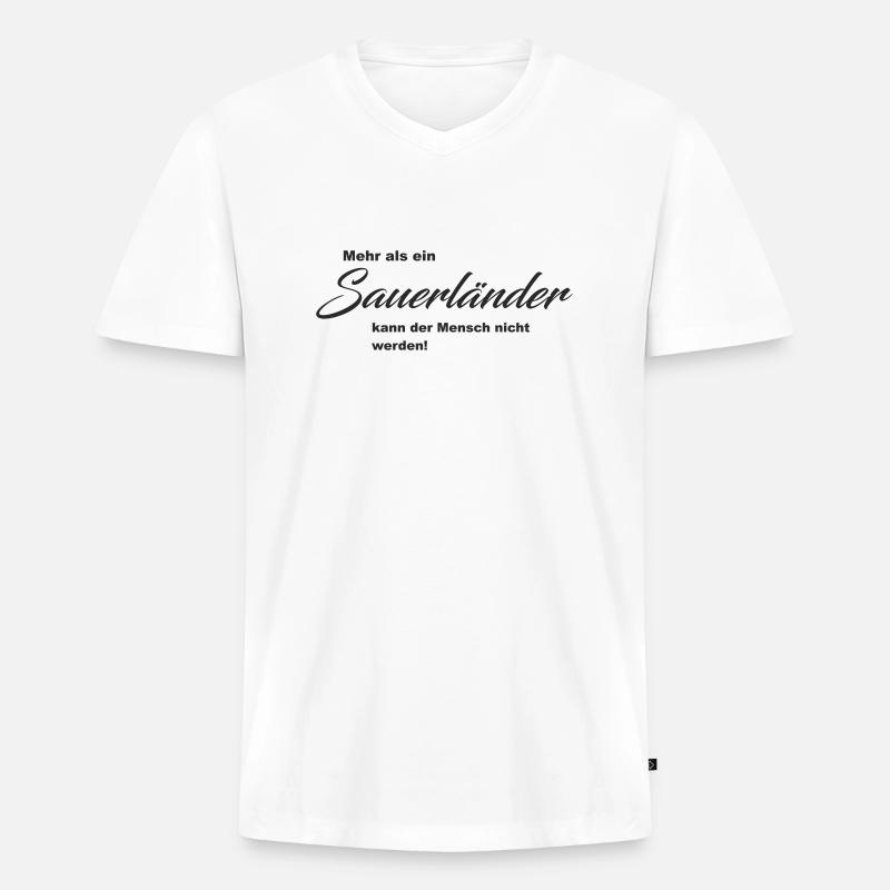 Mehr als ein Sauerländer - Männer Premium Bio T-Shirt mit V-Ausschnitt - Weiß